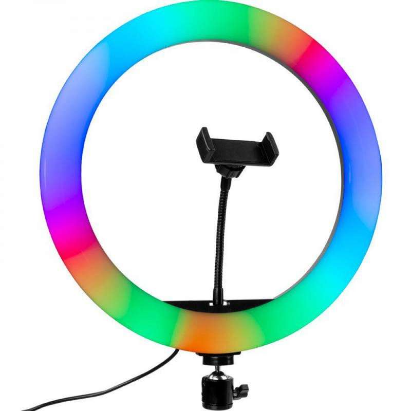 4-inch RGB LED Ring Light with Phone Holder and Tripod