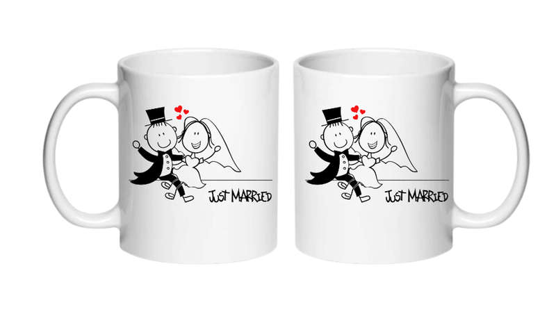 Just Married Couples Coffee Mug Set