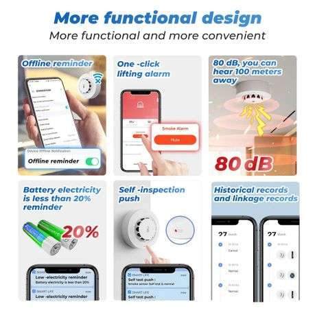3 in 1 - Smartlife / Tuya Smart Wifi Smoke Detector, Temperature and Humidity Sensor (Damaged box)