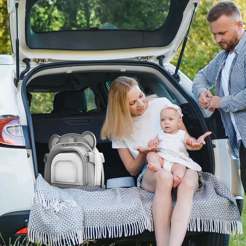Portable Collapsible Baby & Infant Bath Tub Cushion & Temperature Sensor