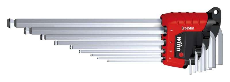 Wiha (37351) Hex Key Set, L-Key, Ball End, 9 Piece
