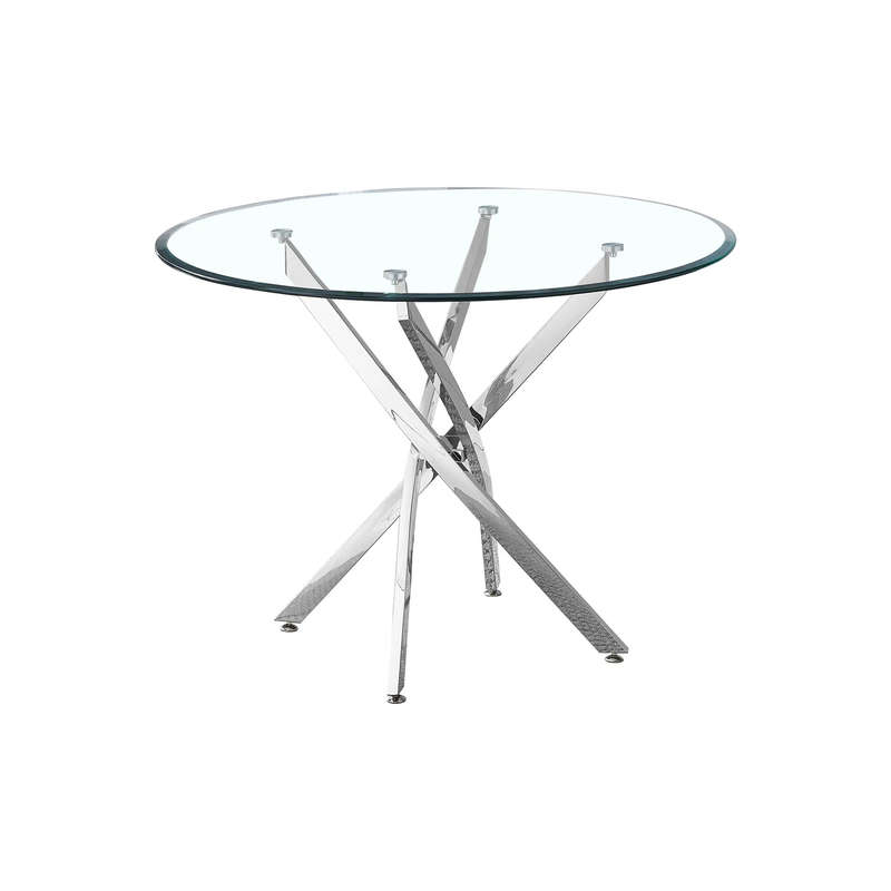 Dining Tables Glass With Silver Chrome Legs