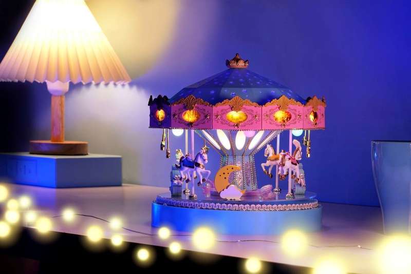 Cuteroom DIY Miniature Music Rotating House - Enchanted Carousel Music Box