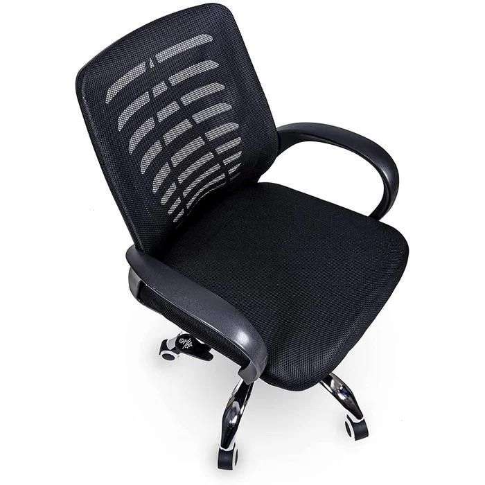 Office Chairs -Mesh 360° Swivel Office Chair With Armrest - Black Colour