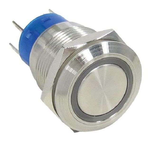 Alcoswitch (AV1910E324Q04) Vandal Resistant Switch, Momentary, AV19, 19 mm