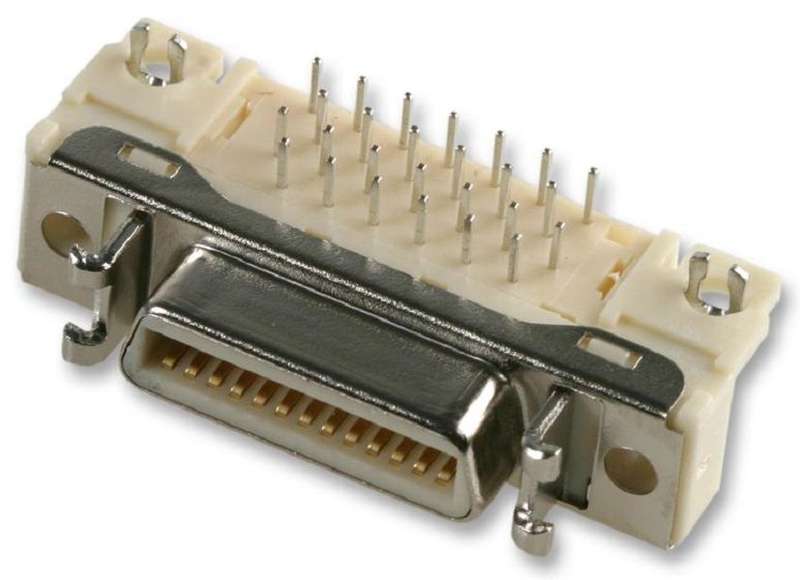 3M (10250-55H3PC) D Sub Connector, Right Angle, Receptacle, 50 Contacts