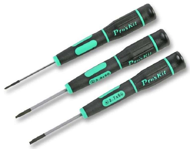 Pro's Kit (SD-081F) Screwdriver Set, Precision, 2mm, 2.3mm 2.7mm, 3 Piece