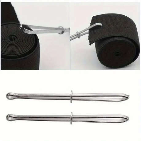 Set of 3 Elastic Band Threader Clips for Sewing and Lacing