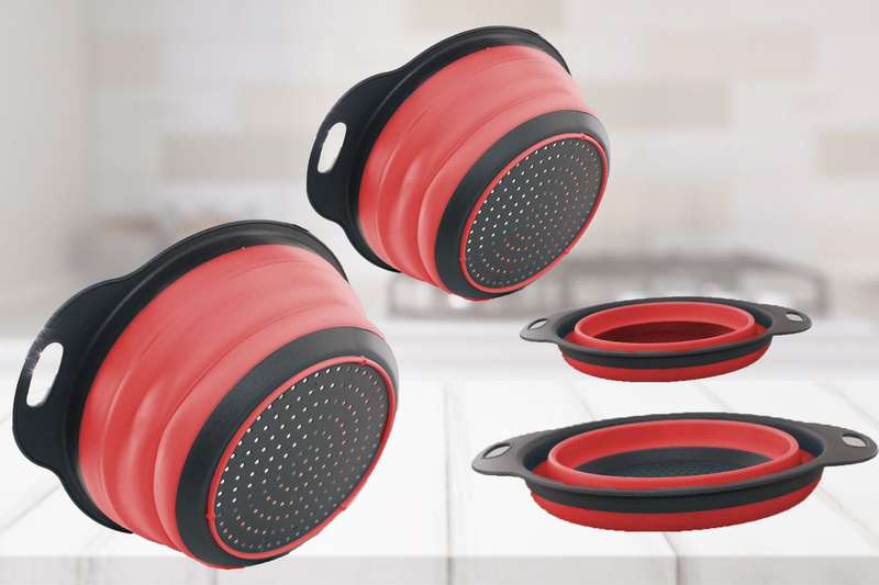 2 x Collapsible Silicone Strainer Filter Baskets