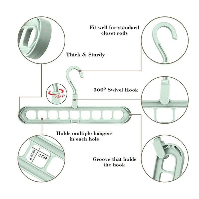 Slide Space Saving Clothes Hanger Organizer - 5 Pack