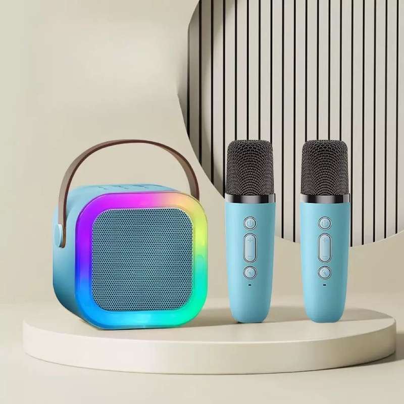 Mini Karaoke Machine,2 Wireless Microphones for Kids Adults Karaoke & Mike Toys