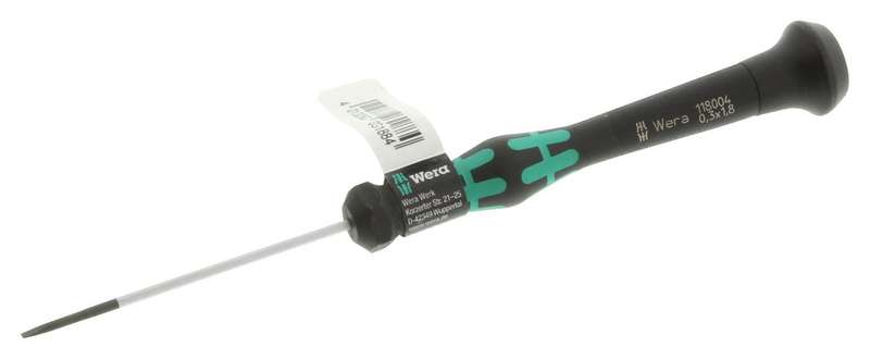 Wera (118004) Screwdriver, Slotted, Precision, 60 mm Blade, 1.8 mm Tip
