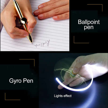 Fidget spinner pen with LED light - Rose gold