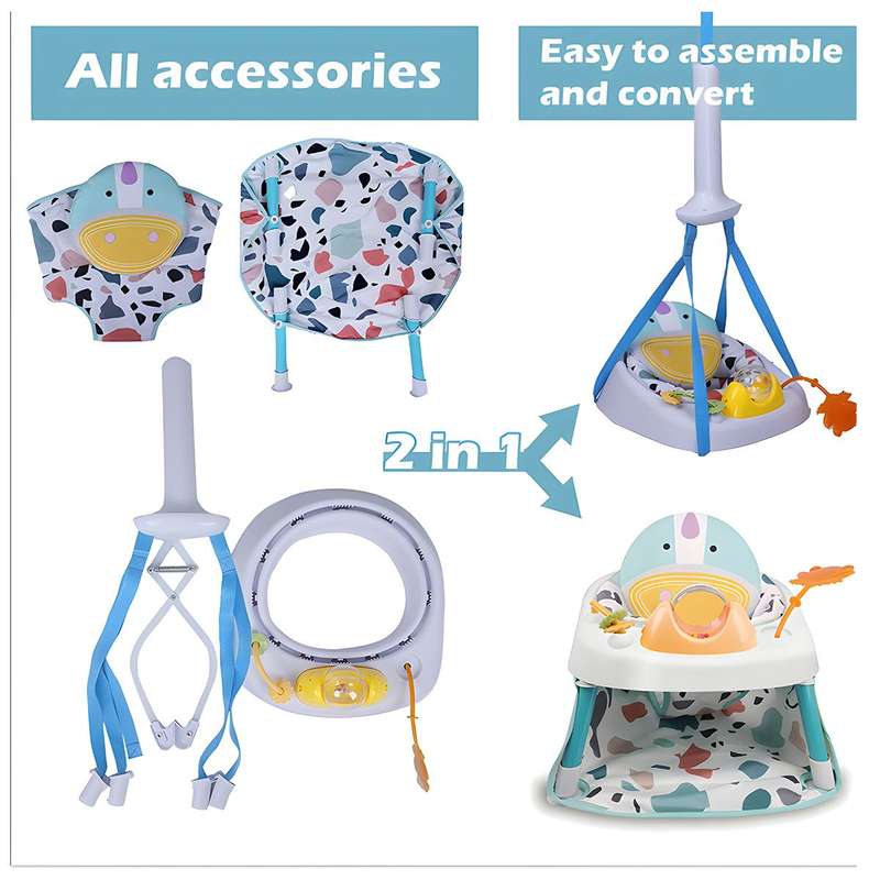 2-in-1 Baby Fitness Dining Swing Chair Activity Seat Doorway Jumper