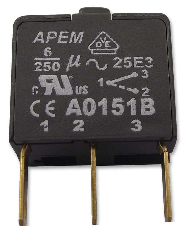 Apem (A0151B) Contact Block, SPCO, 6 A, 250 V, 1 Pole, Quick Connect