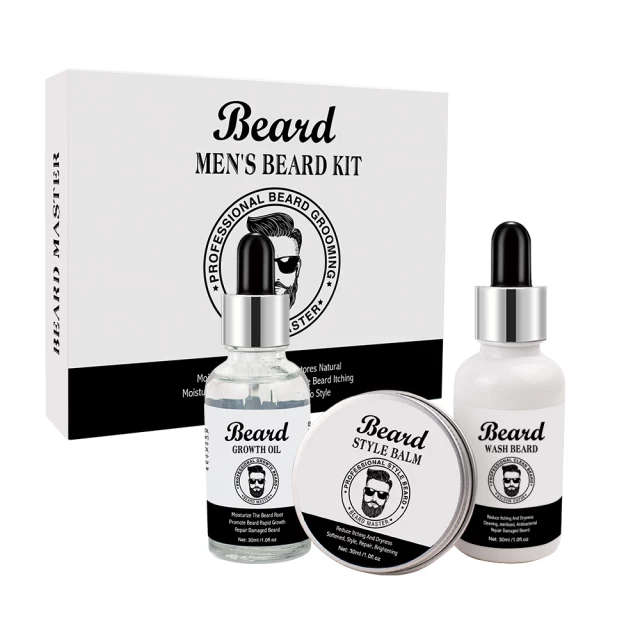 3 Piece Men`s Beard Grooming Kit