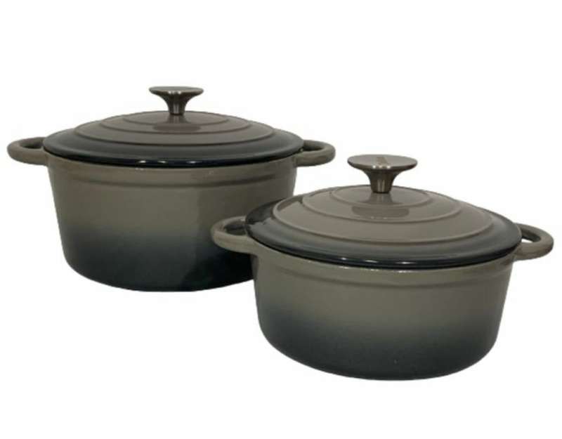 New Design Dutch Pot Cookware Sets Cast Iron - 7 Piece - Grey
