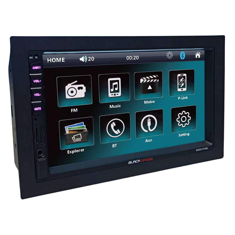 Blackspider BSDD1310SB Short Bass 2DIN Media Player with BT/USB/AUX