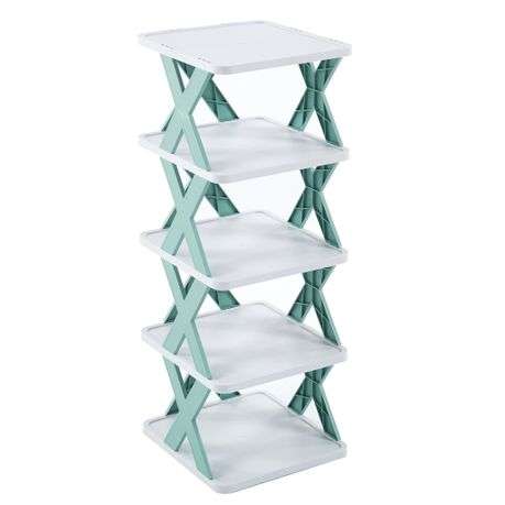 5 Tier Cross Shaped Foldable Shoe Organizer