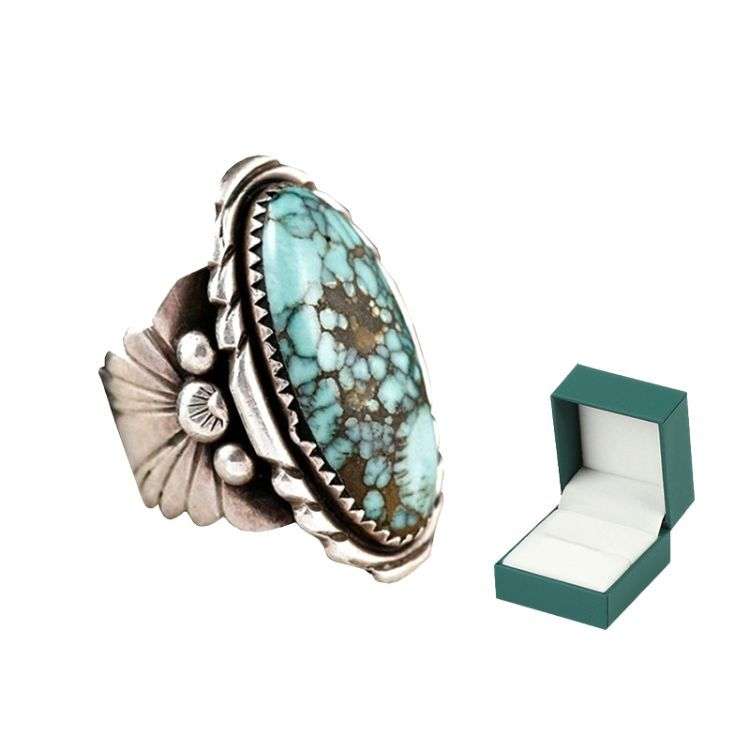 Vintage Fashion Men Ring Green Geometric Design Unisex - 6