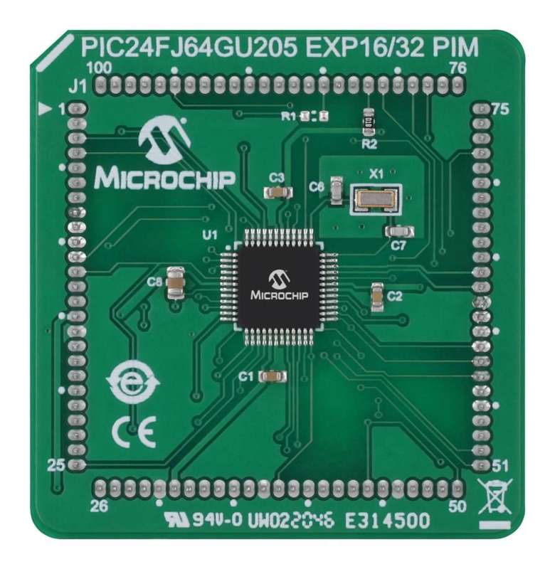 Microchip (EV95N98A) Plug-in Module, PIC24FJ64GU205/PIC24FJ64GU205