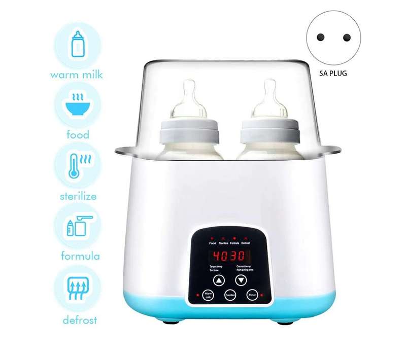 Smart thermostat Double Bottle Baby Food Heater for Breast Milk Or formula - 500 ml White Bottle