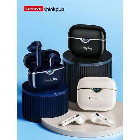 LENOVO - LP15 - LED Display Earbuds With Bluetooth 5.3 Connectivity - Blue