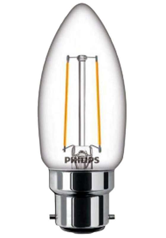 Philips Lighting (929001815602) LED Light Bulb, Filament Candle, BA22d / BC