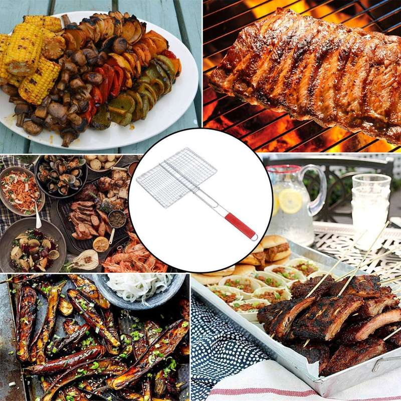 Stainless Still Folding Grill Grid for Camping and Outdoor Braai
