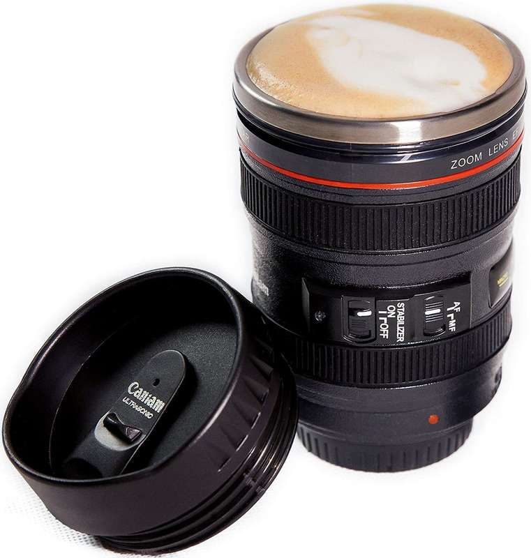 Camera Lens Cup Coffee Travel Mug
