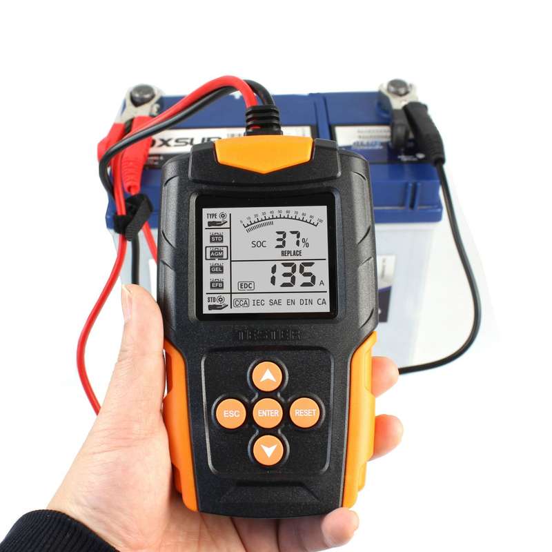 12V 24V Professional Battery Tester CCA Digital Battery Analyzer + DC pen