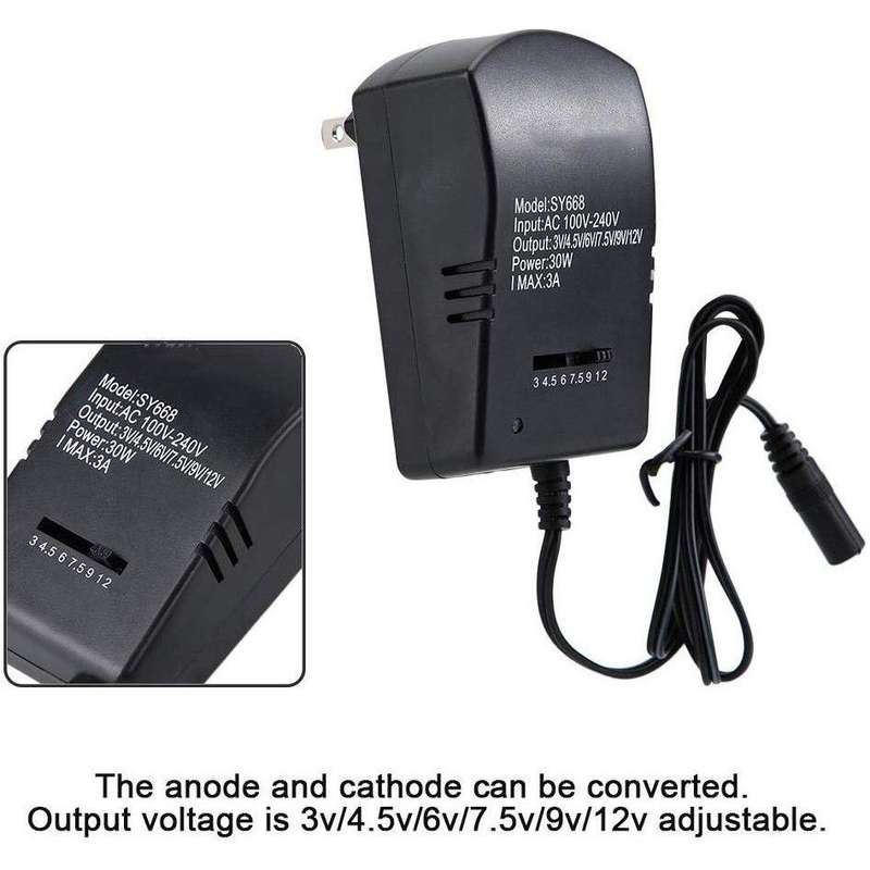 Universal Adjustable charger 3V TO 12V 30W 3A Ac Dc Adapter