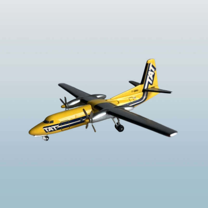 1:400 Scale, TAT European Airlines,Fokker F-27, Diecast Alloy Display Model