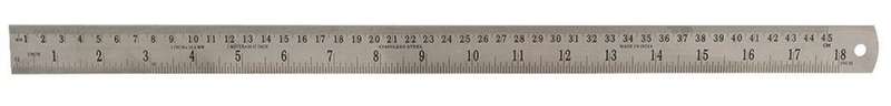 Duratool (D03077) 18" (450mm) Stainless Steel Ruler with Metric/Imperial