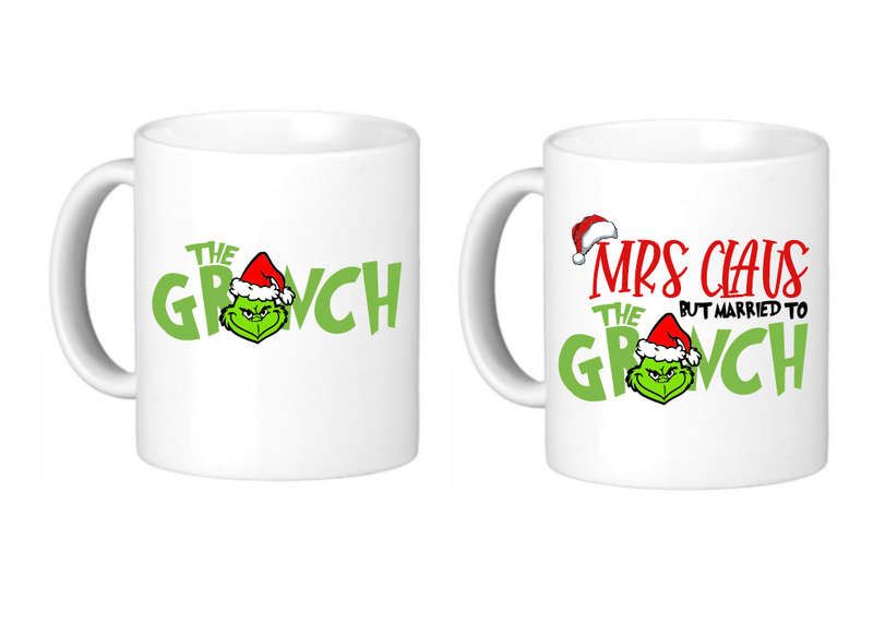 Christmas Grinch Couples Coffee Mug Set