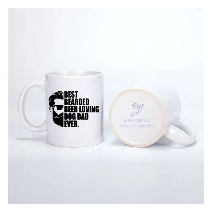 Best Bearded Beer-Loving Dog Dad Ever Coffee Mug - Funny Gift for Dog Dads