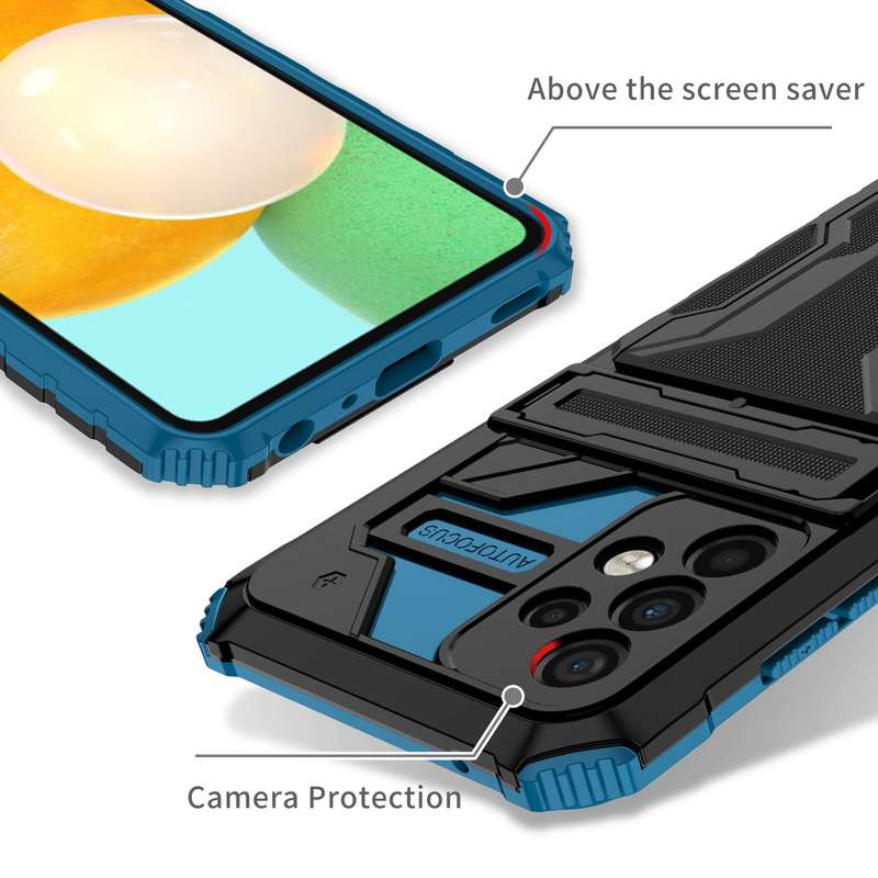 Sliding Hidden Wallet Kickstand Shockproof Heavy Duty Protective Case For Samsung A52