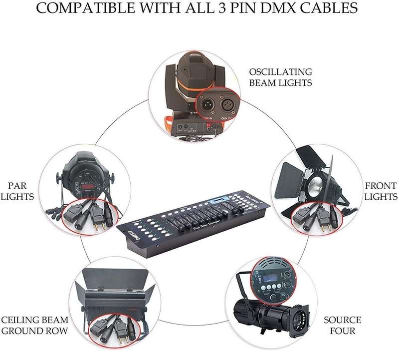 192 Channels DMX512 Controller Console for Stage Light Party DJ Disco