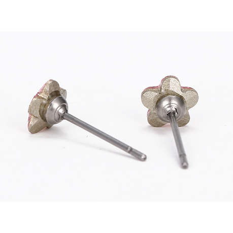 Crystal Sakura Flower Stud Earrings - White