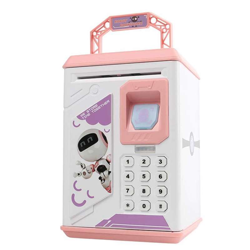 Generic Robot Bodyguard Coin Saving Bank Digital Learning Pink NA 1 Carton