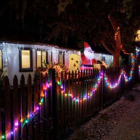 Set of 2 Solar-Powered LED String Fairy Lights - Mixed Colors