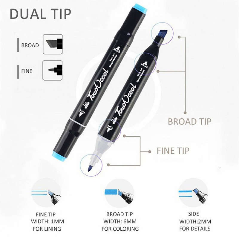Touch Double Headed Oil Based Art Marker Set of 80