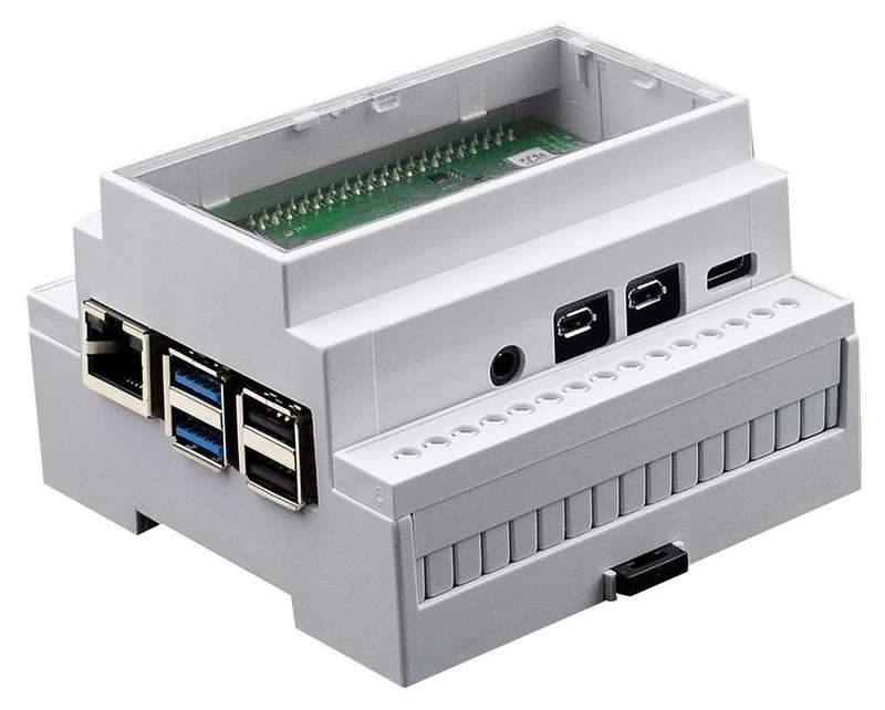 Multicomp Pro (MP001138) DIN Rail Mount Enclosure, Clear Lid, Polycarbonate