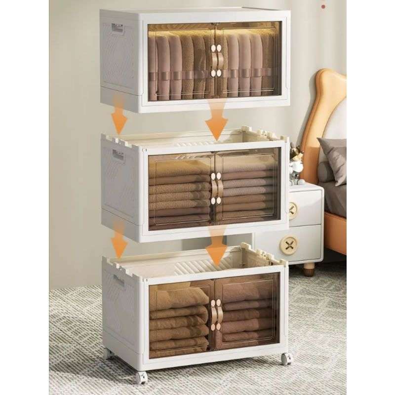 5-Layer Multi-Functional Stackable Cabinet Storage Box With Wheels