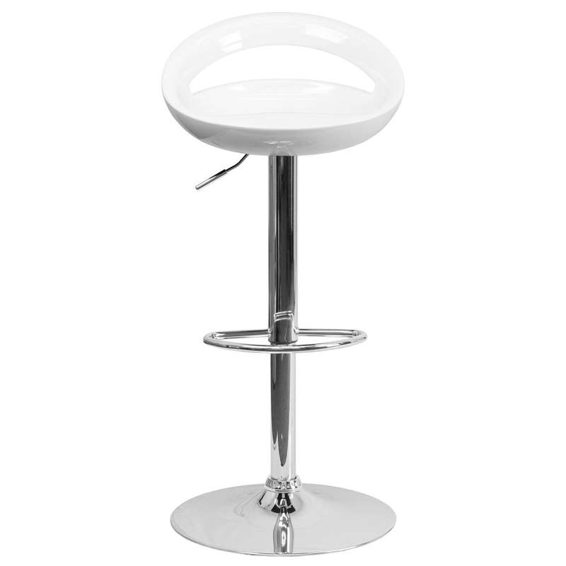 Cut Out Bar Stool Glossy - White