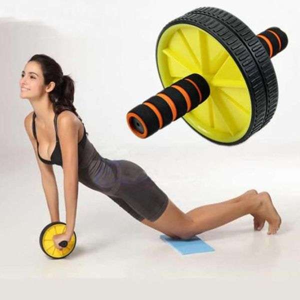 AB Wheel - Gym Home Yellow & Black