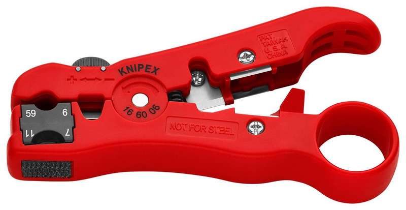 Knipex (16 60 06 SB) Cable Stripping Tool for Coaxial Cables
