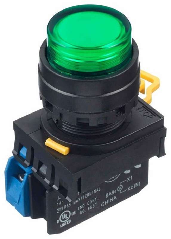 IDEC YW1L-M2E10QM3G Pushbutton Switch, Industrial, YW Series, 22.3 mm