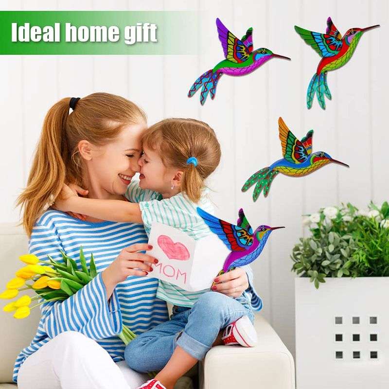 3D Metal Hand-made Hummingbird Wall Sculpture Decor