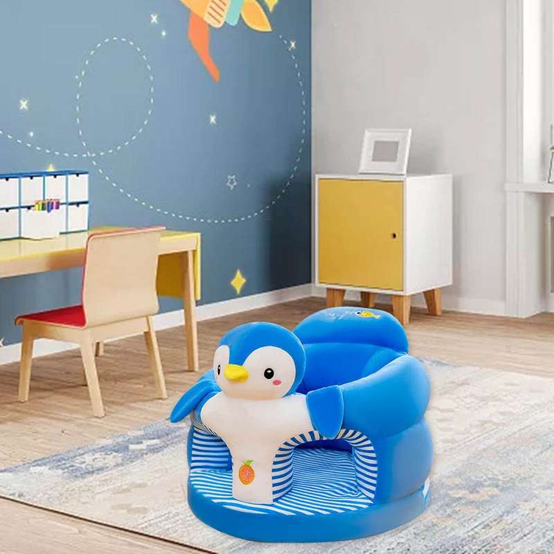 Baby Learning To Sit On Sofa Small Child Sofa Cartoon Baby Seat - Blue